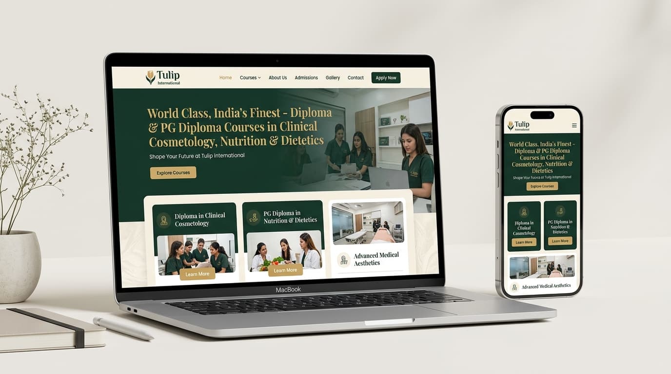 Tulip International Website Redesign Desktop & Mobile Mockup
